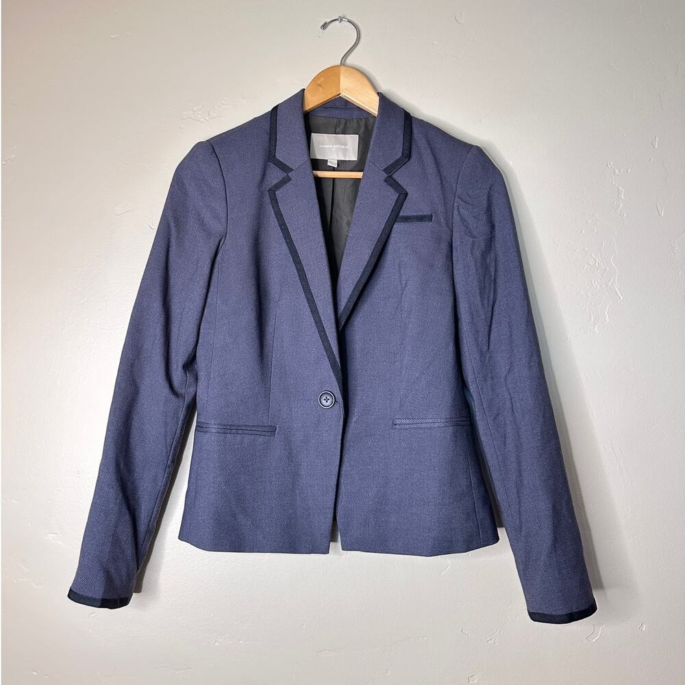 Banana Republic Dark Gray with Black Trim Blazer Jacket